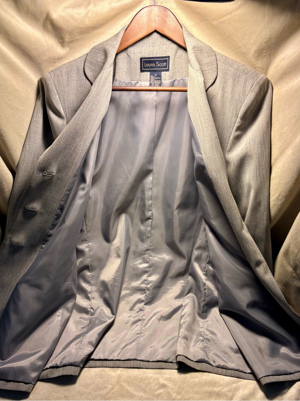 Laura Scott Light Gray Women’s Blazer with Subtle Sheen